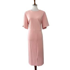 Eloquii Womens Midi Dress Short Sleeve Pink Size 14